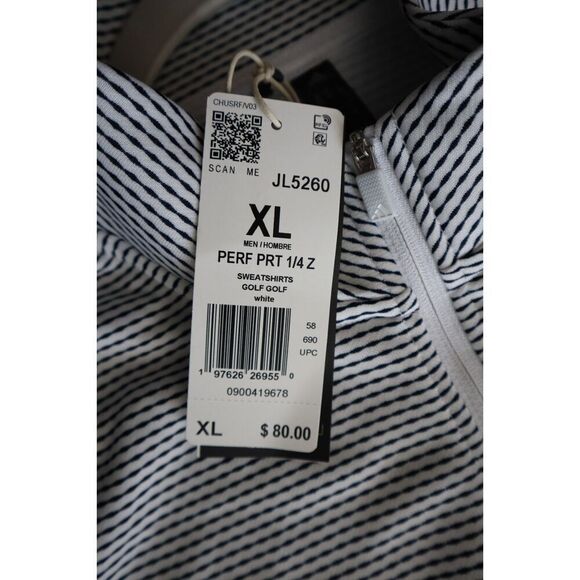 Adidas Golf JL5260 Men Sz XL White Standard Performance Printed 1/4-Zip Pullover - Picture 4 of 12